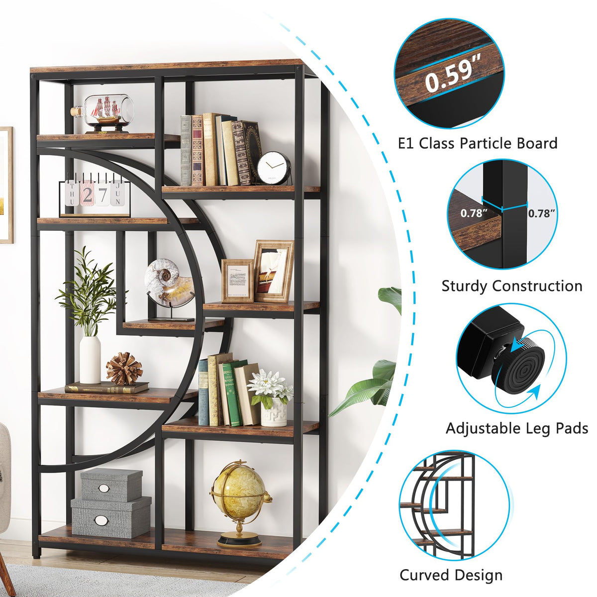 9-Shelf Industrial Bookcase