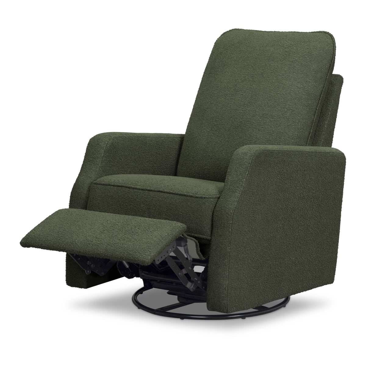 Olive Bouclé Swivel Glider Recliner