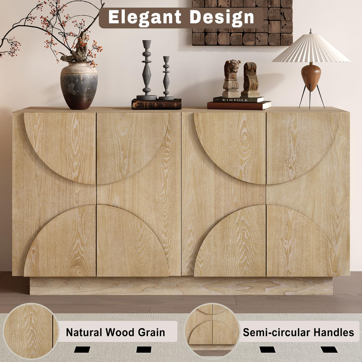 4-Door Wood Veneer Sideboard