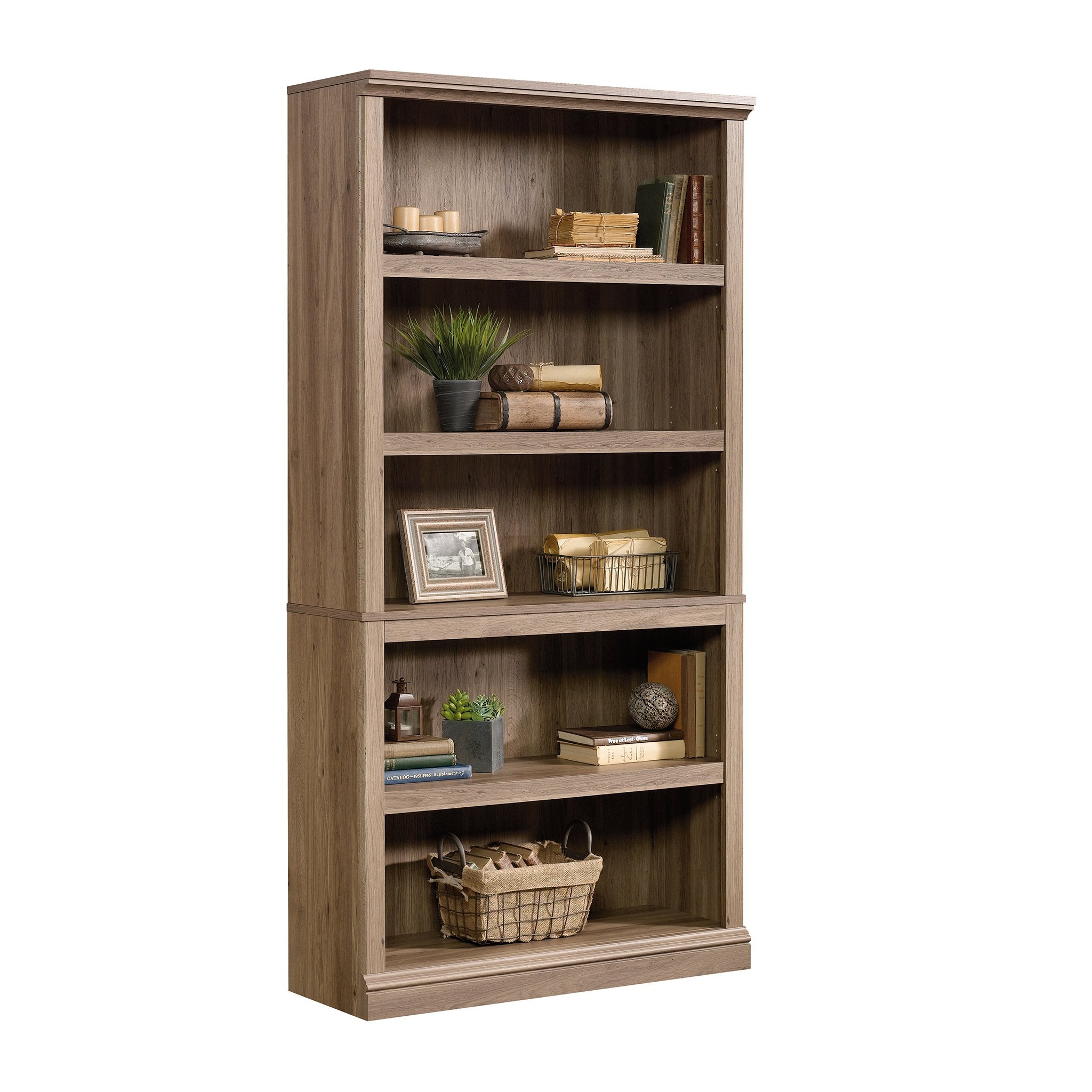 Sauder Miscellaneous Storage Bookcases/Book Shelves (5-Shelf and 3-Shelf), Salt Oak Finish