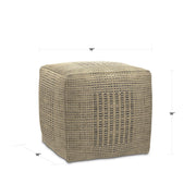 SIMPLIHOME Delilah Square Pouf - 18 inch Wide Handwoven Jute Ottoman in Natural, Contemporary Footstool or Extra Seating for Living Room, Bedroom, or Kids Room with Polystyrene Filling, Assembled