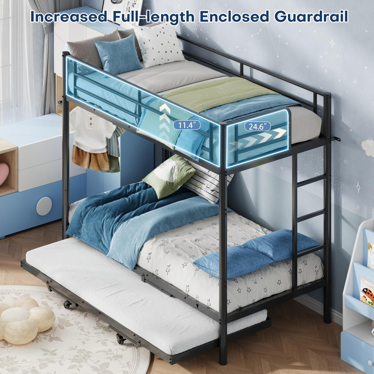 Twin Bunk Bed with Trundle