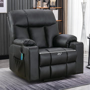 Bonzy Home Extra Wide Lift Chair with Heat and Massage, Faux Leather Power Lift Recliner Massage Chair for Adults Elderly, Upholstered Recliner with 2 Cup Holders, Side Pocket
