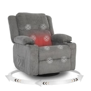 Swivel Rocker Recliner Chair with Heat & Massage