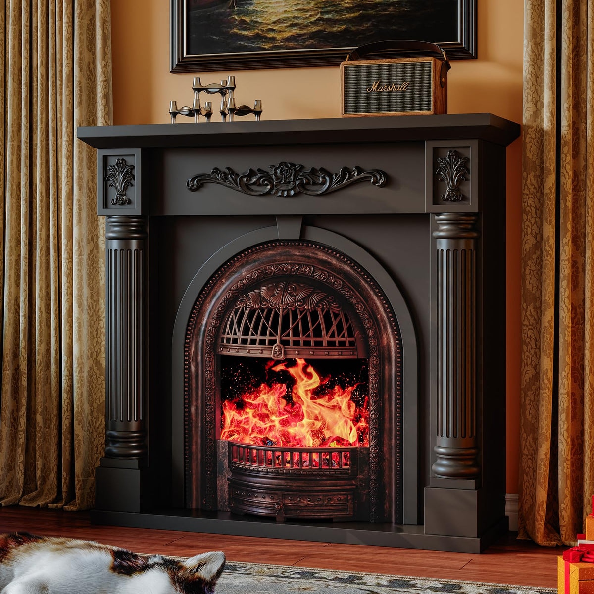 Roman Column Electric Fireplace