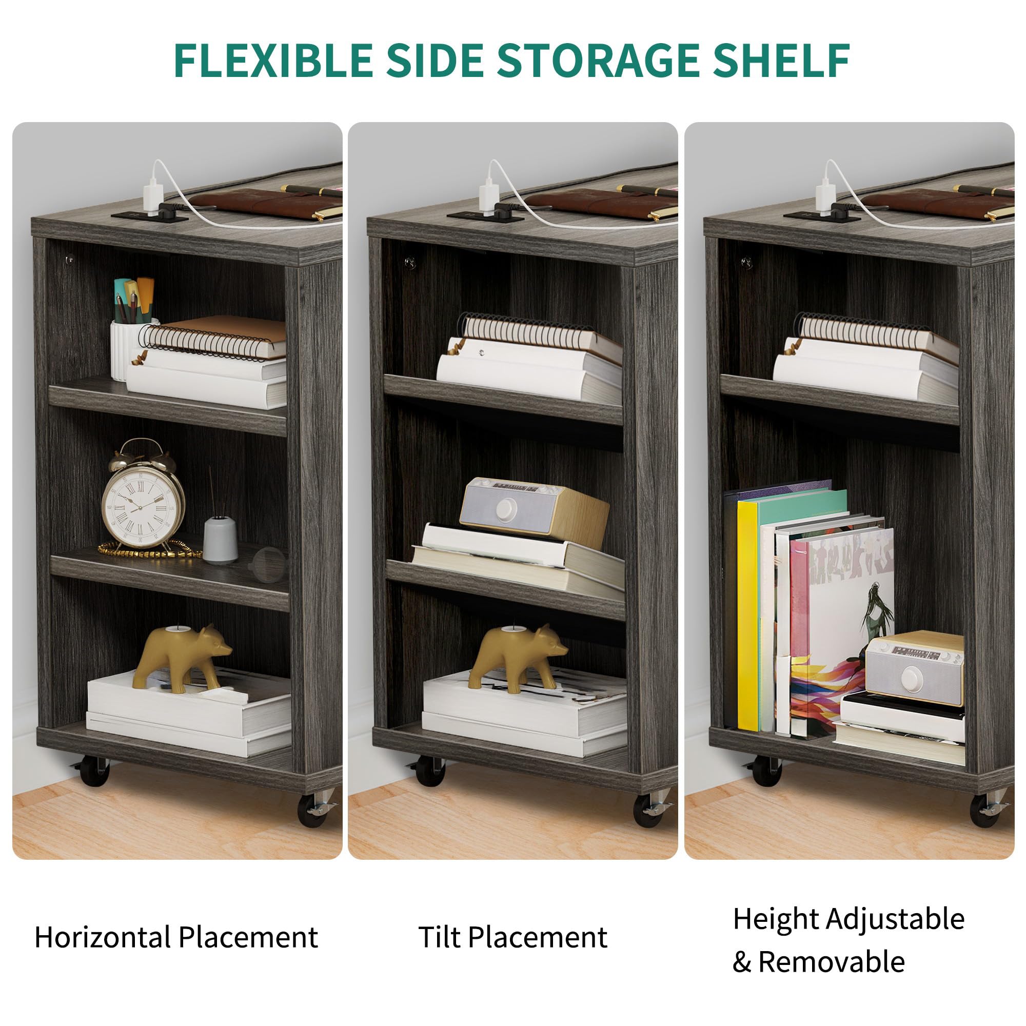 Mobile Lateral Filing Cabinet with Charging Station