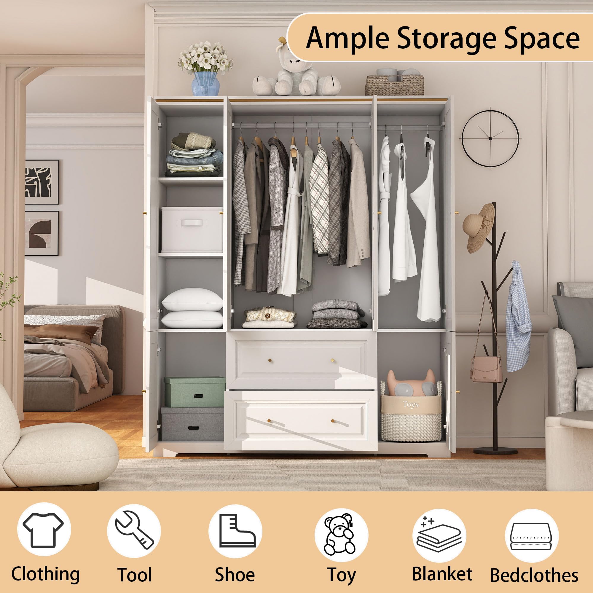 Armoire Wardrobe Closet with Drawers