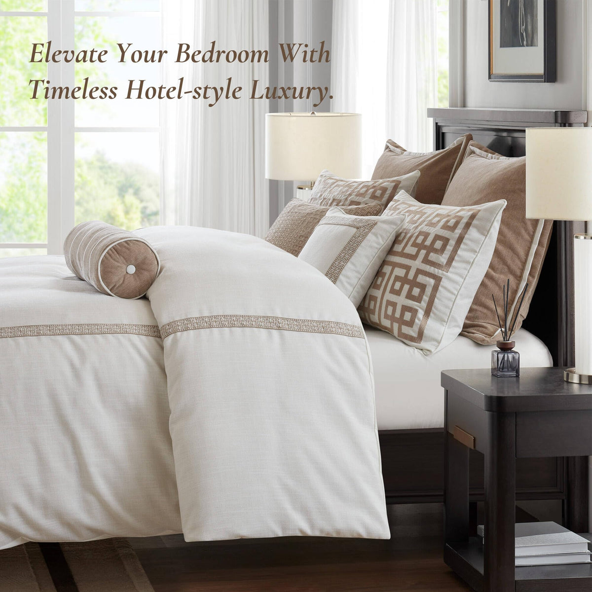 Embroidered King Comforter Set, 9-Piece