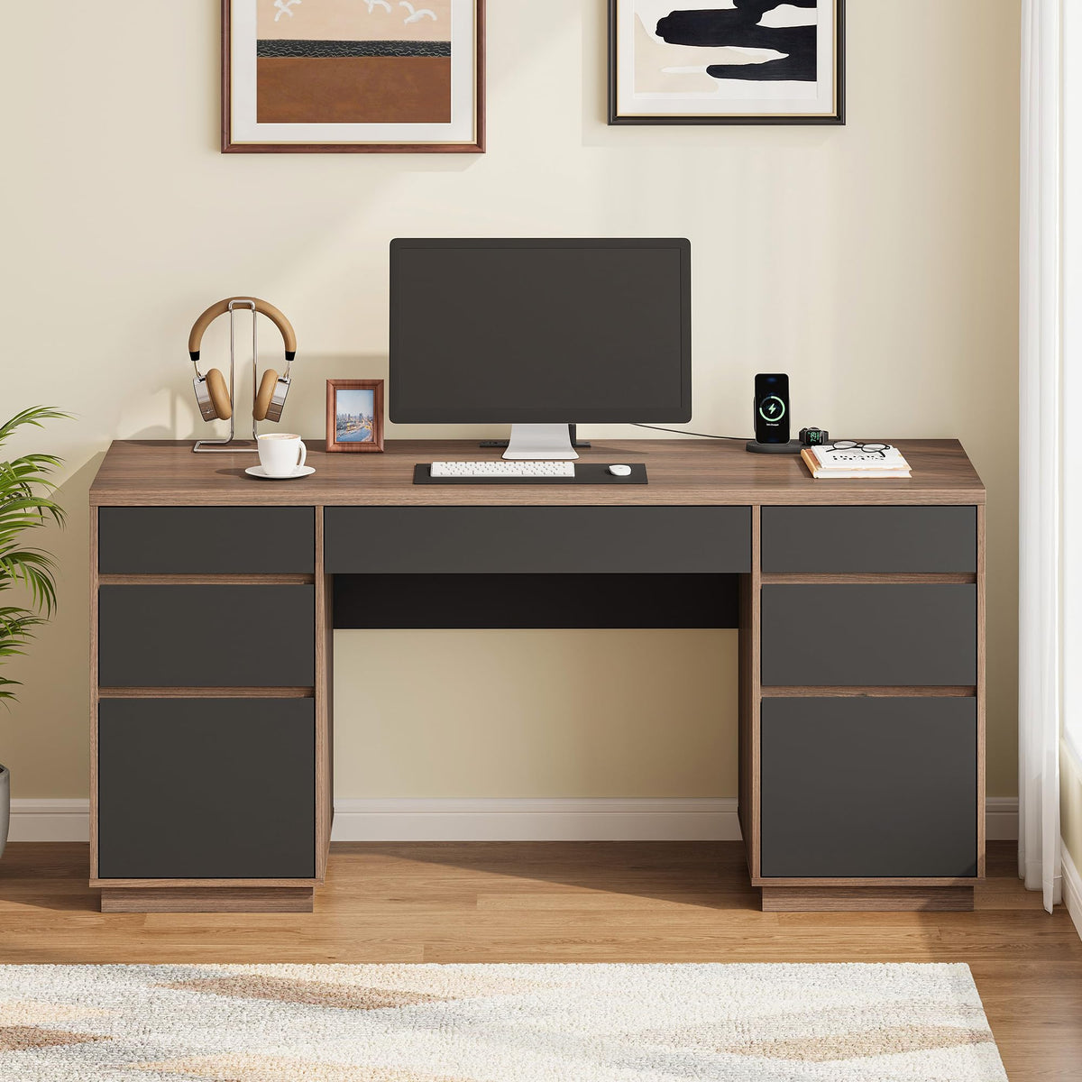 Executive Desk with Power Outlets
