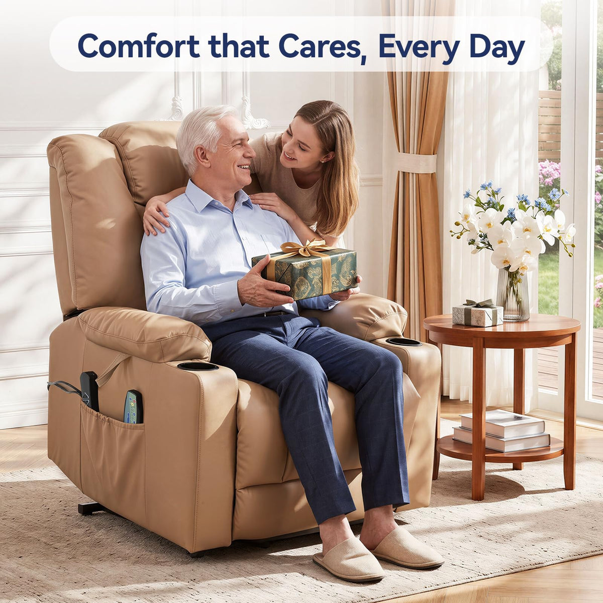 Brage Living Power Lift Recliner Chair for Elderly with Heat and Massage