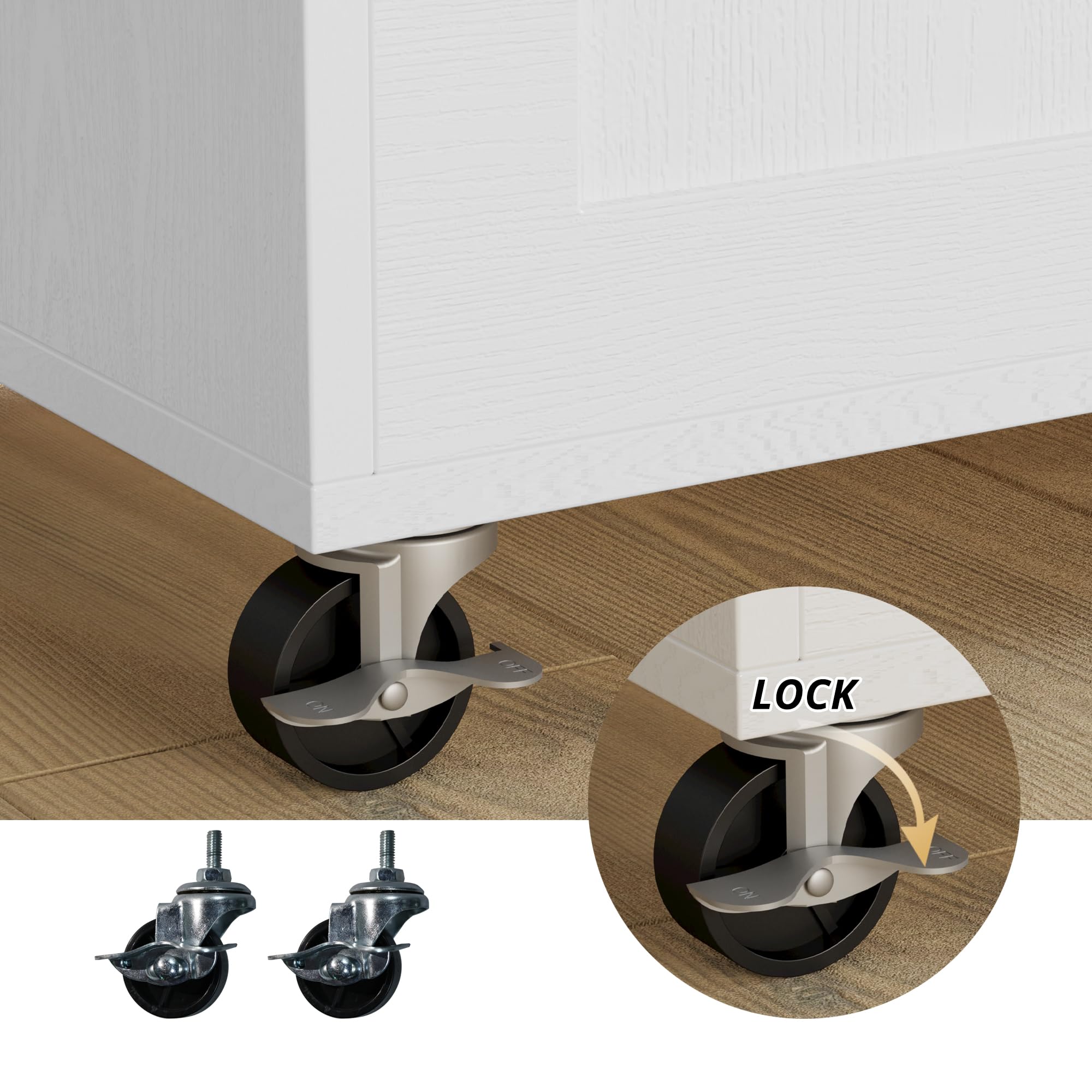 Rolling Kitchen Island with Drop Leaf & Storage