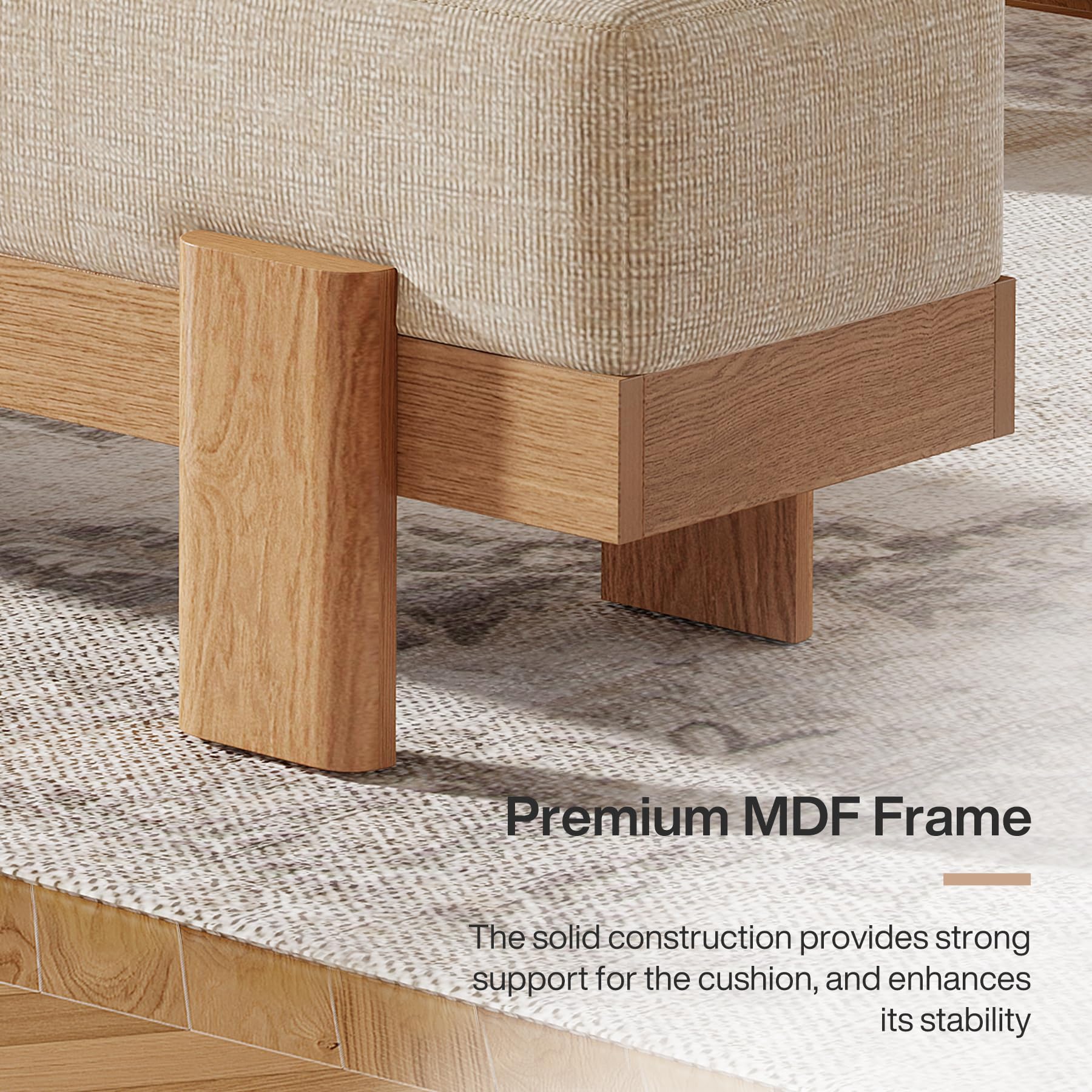 55-Inch Upholstered Dining Bench