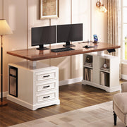 63" Electric Height-Adjustable Standing Desk with Drawers & Power Outlets