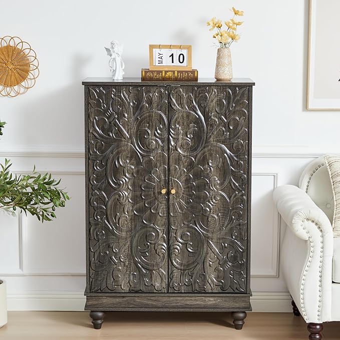Vintage Sideboard Buffet Cabinet with Adjustable Shelves