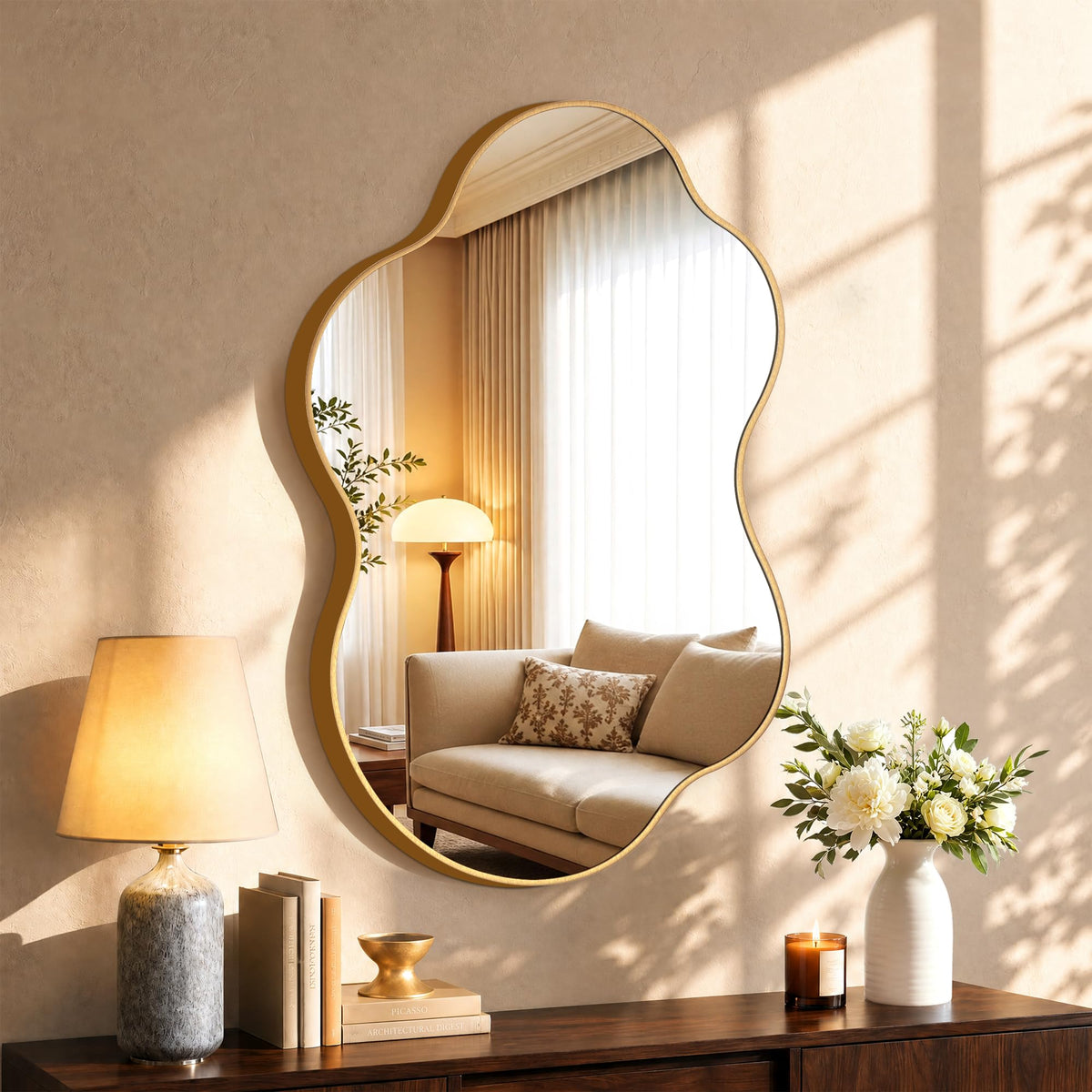 Gold Asymmetrical Wall Mirror
