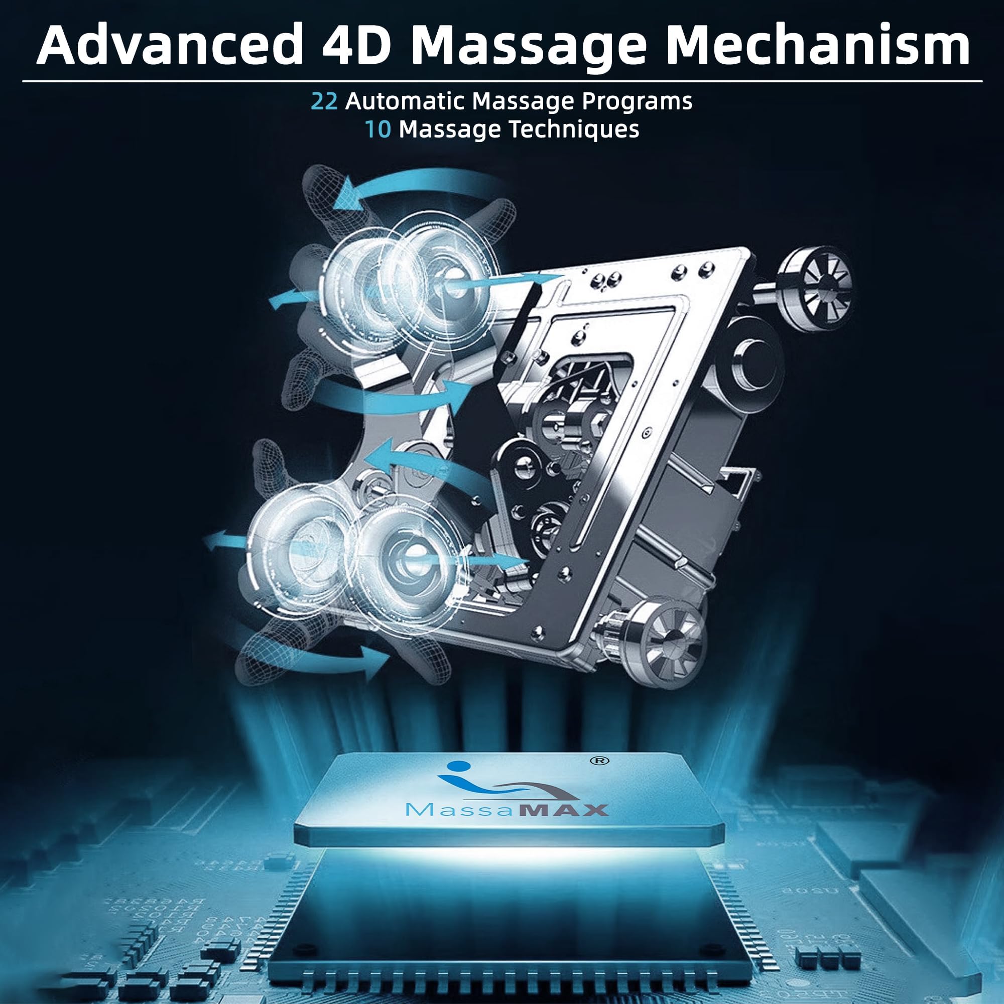 MassaMAX 4D Plus Massage Chair for Big & Tall People Full Body Massage Up to 6'10" & 500 lbs, 59" SL Track, OTA Cloud Upgrade - Never Outdated, APP Control, 27+ Modes, Auto Footrest Extension A580
