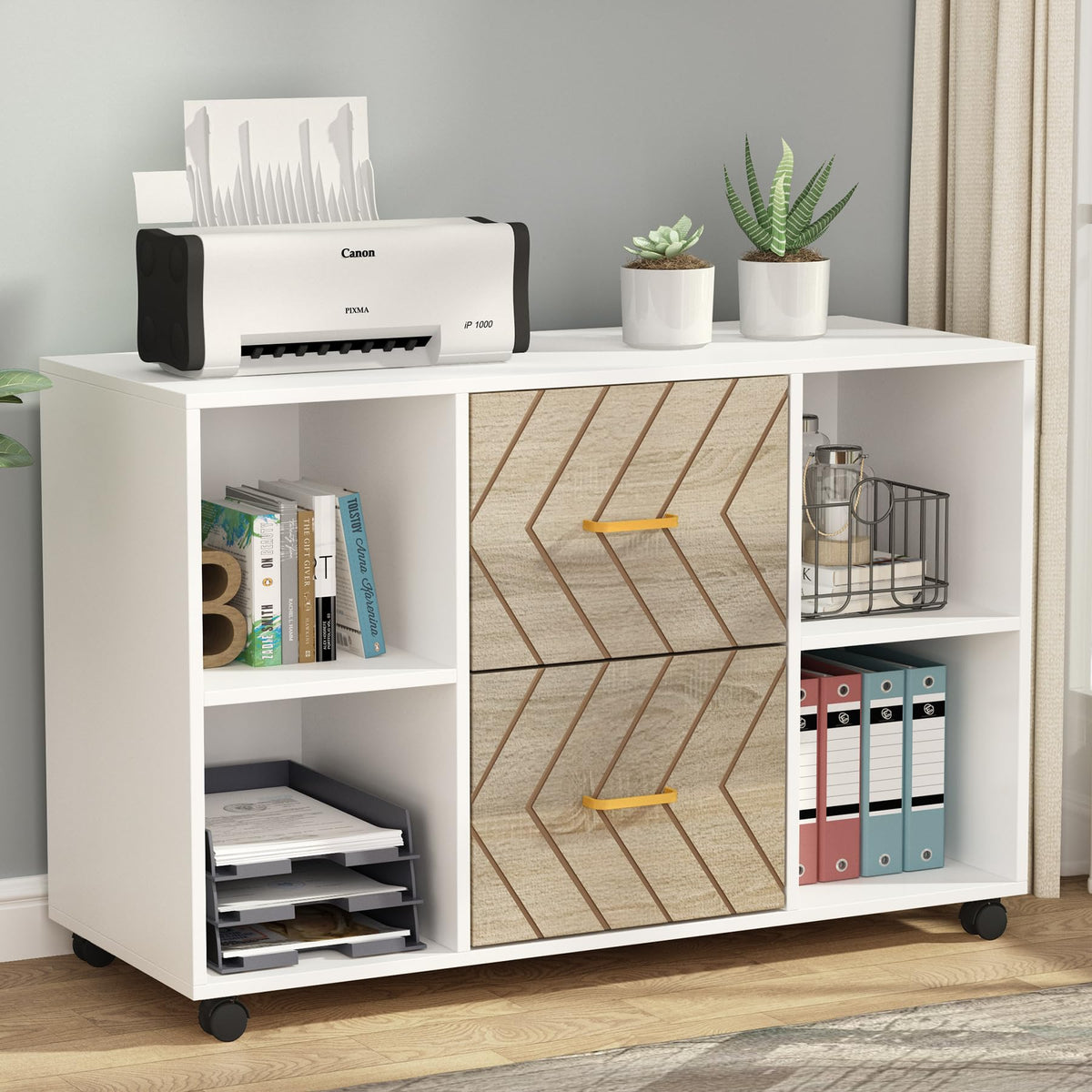 2-Drawer Rolling File Cabinet