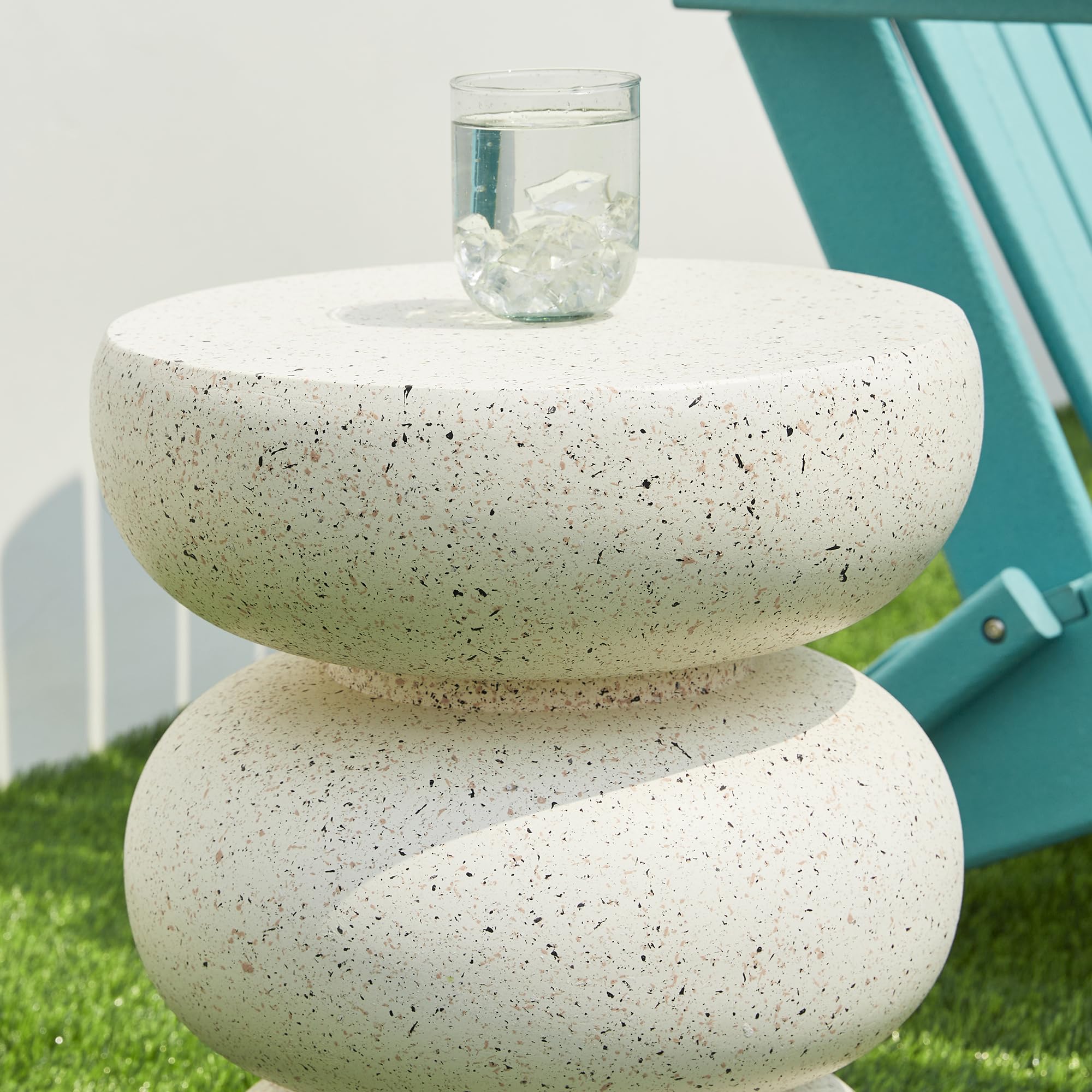 Round Garden Stool Side Table Set of 2