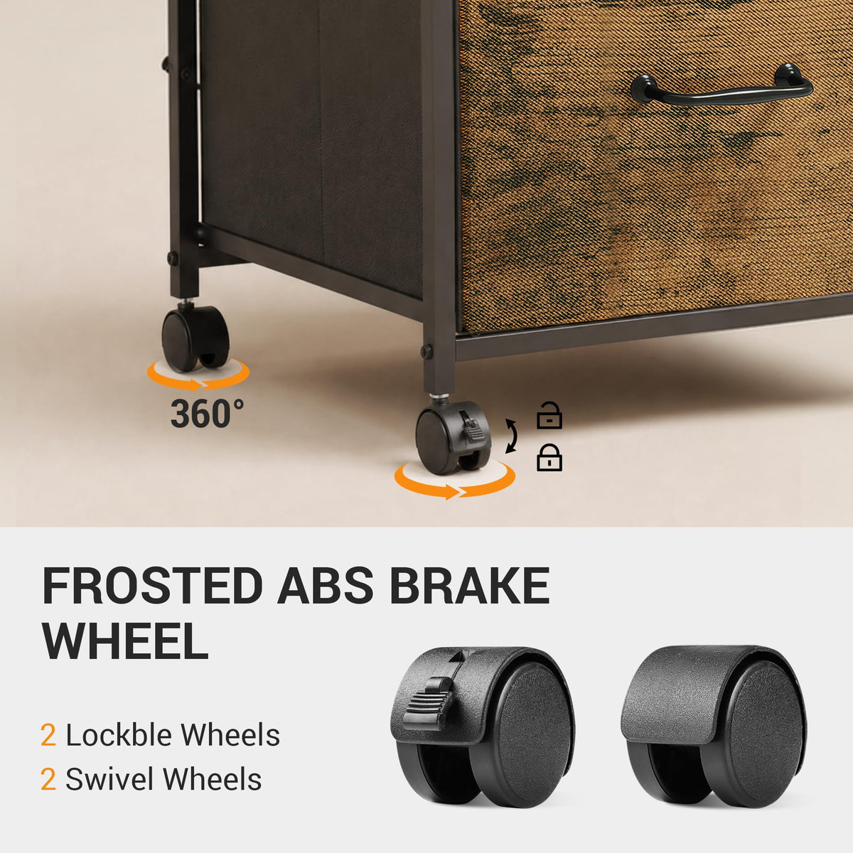 3-Drawer Rolling File Cabinet