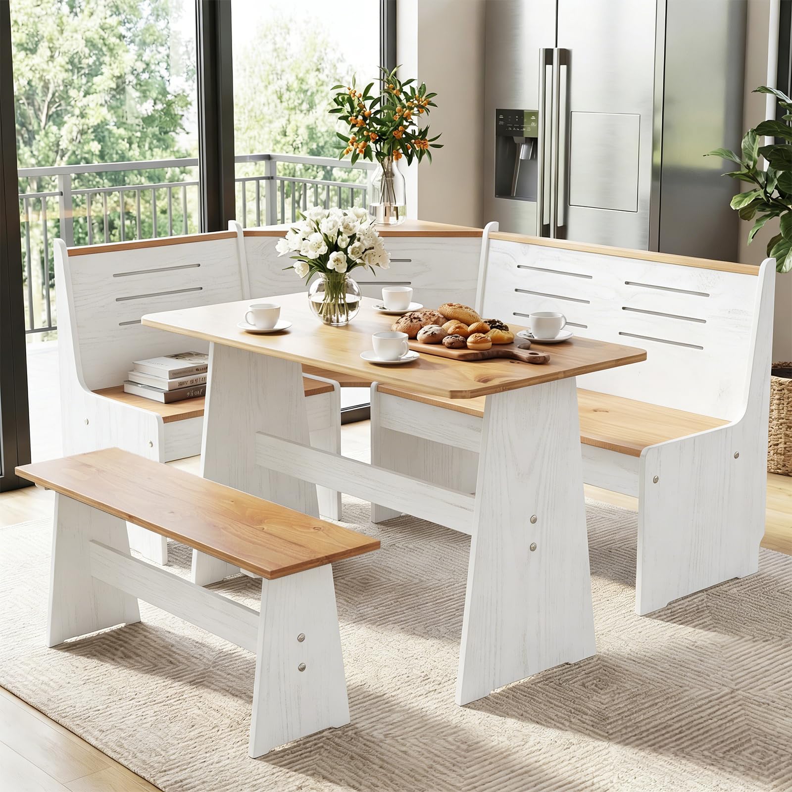 L-Shaped Corner Breakfast Nook Dining Set