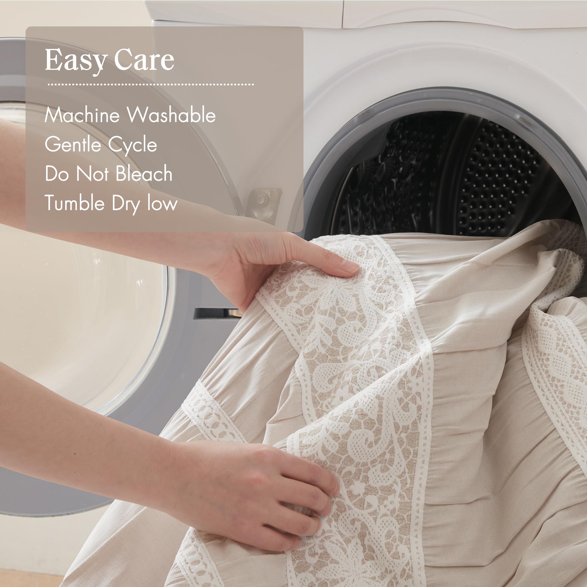 Shabby Chic 5-Piece Comforter Set with Ruching & Lace Trim