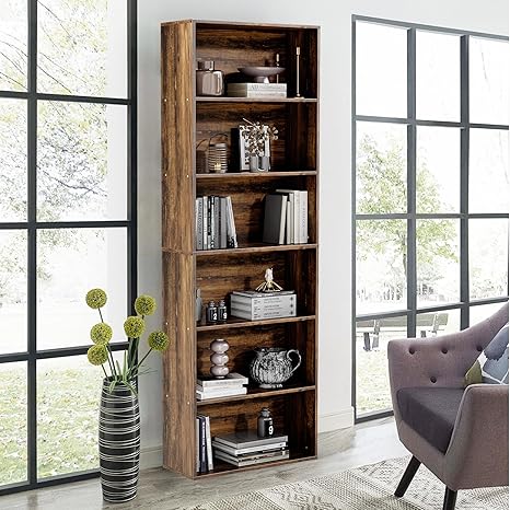 6-Tier Bookshelf with Open Display Storage