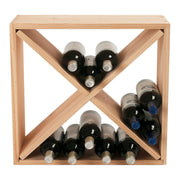 Wine Enthusiast 24 Bottle Wine Rack - Compact Cellar Cube Bottle Storage & Display, Durable Smooth Wood – Natural (29x20x20")