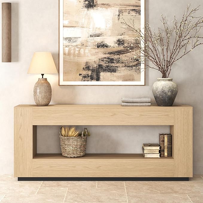 78" Extra Long Console Table with Storage Shelf