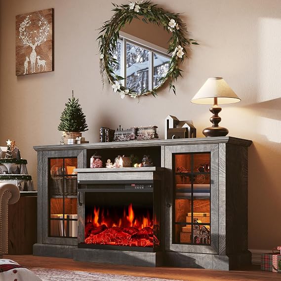 White Fireplace TV Stand