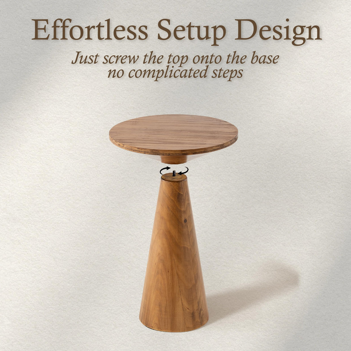 Round Wood Pedestal End Table