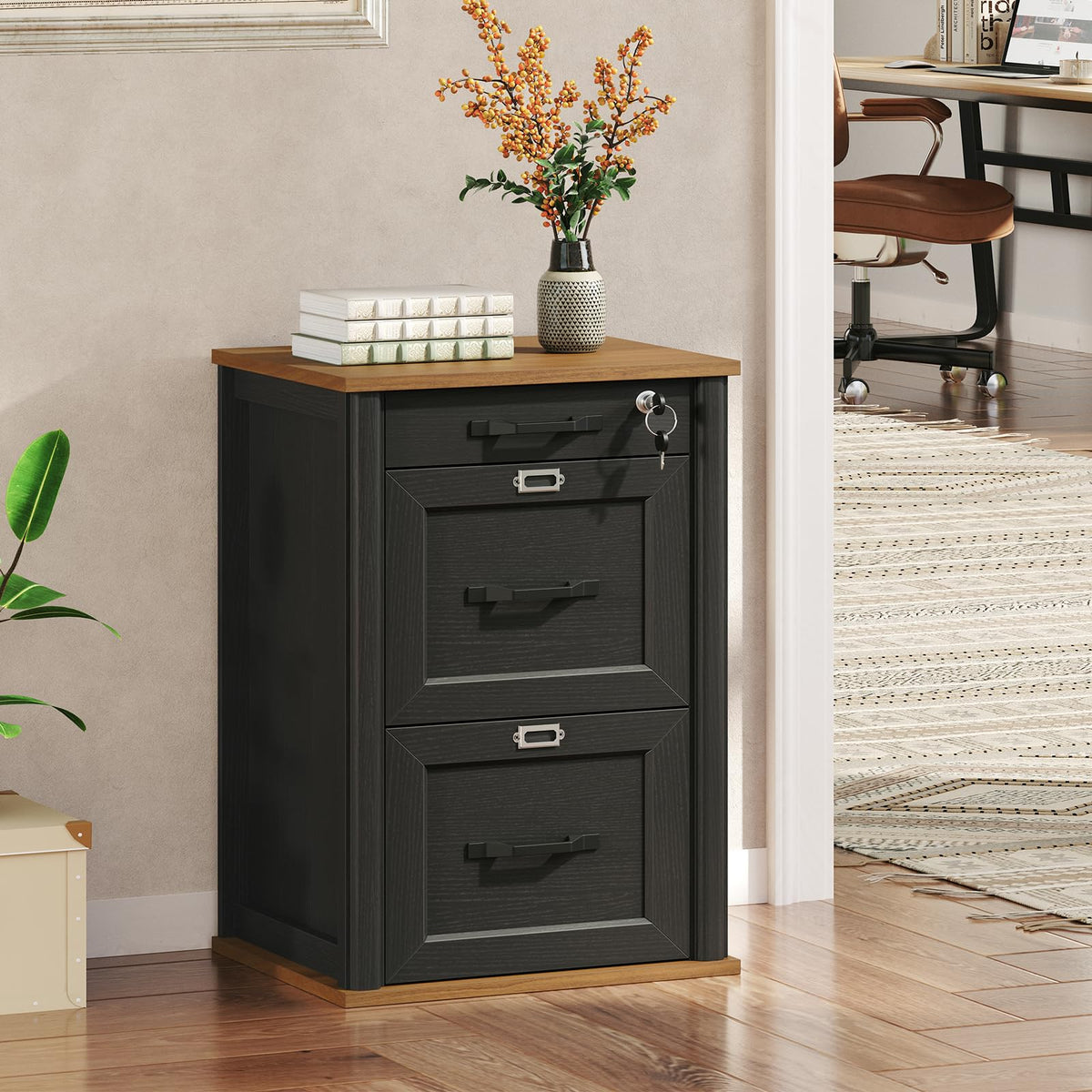 3-Drawer Locking File Cabinet Set of 2
