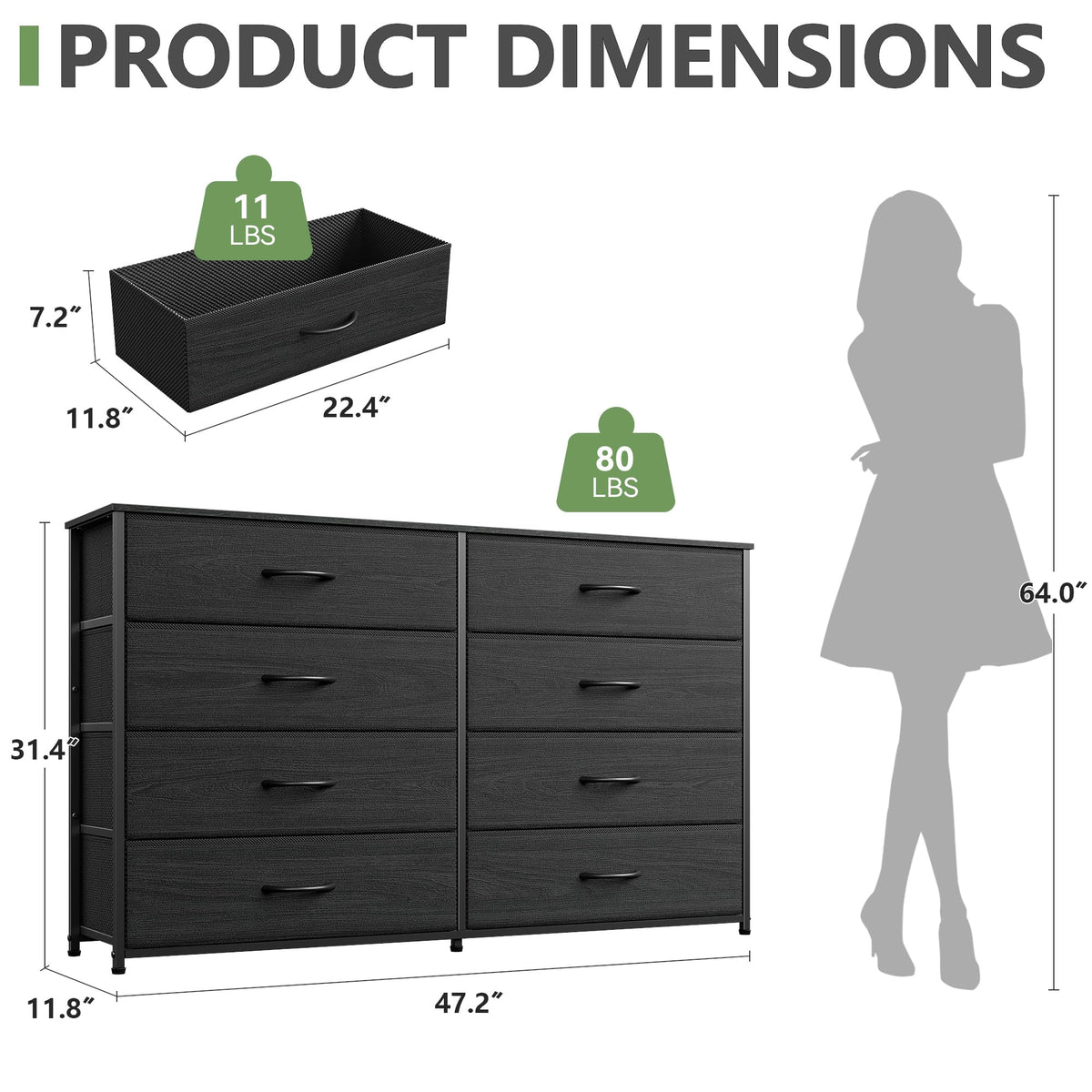8-Drawer Fabric Dresser