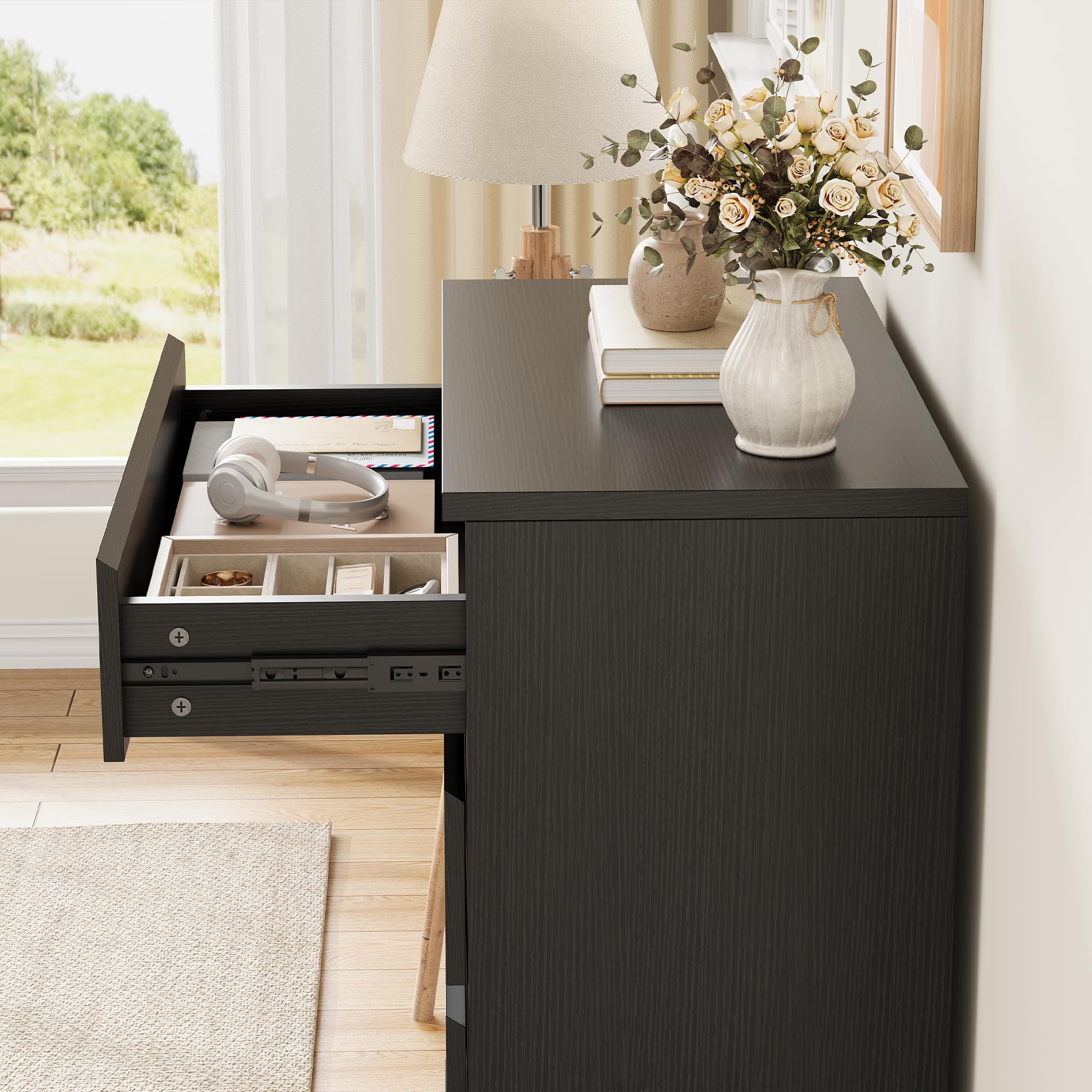 6-Drawer Wood Dresser with Deep Storage