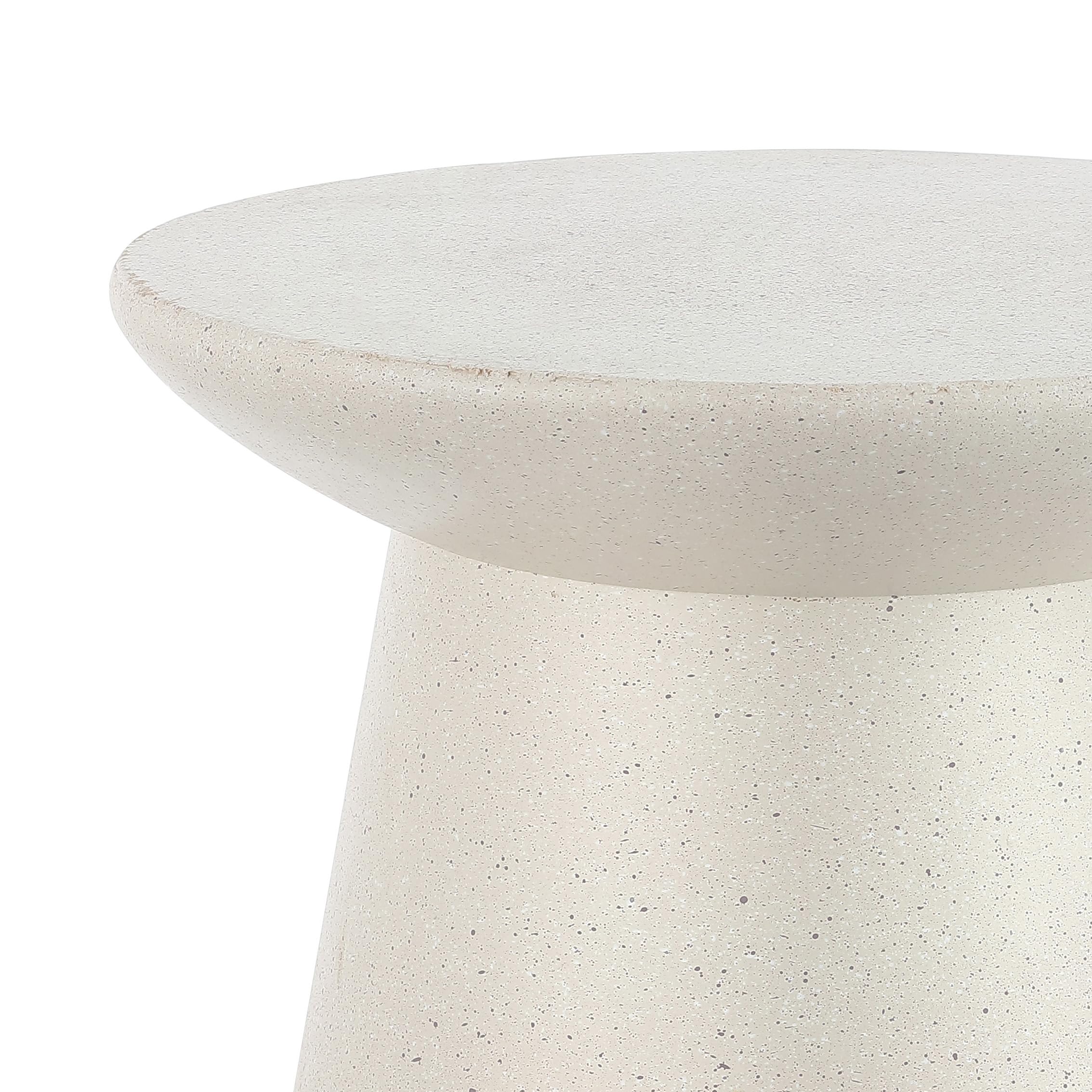 Poly-Resin Drum Pedestal Accent Table