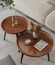 Walnut Round Nesting Coffee Tables