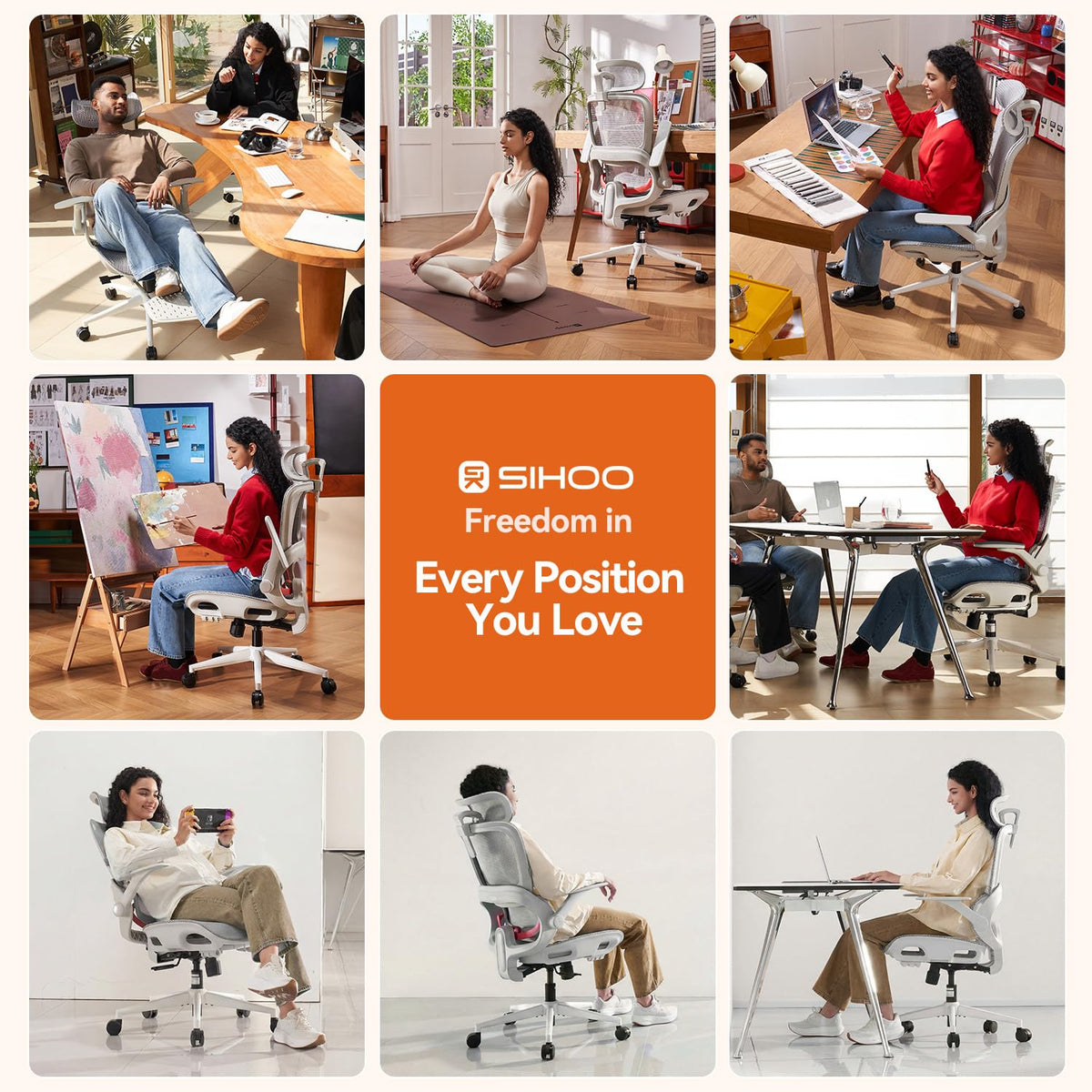 SIHOO B100 Mesh Ergonomic Office Chair with Adaptive Lumbar Support