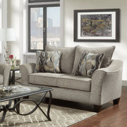 Fabric Upholstered Loveseat with Pillow Back