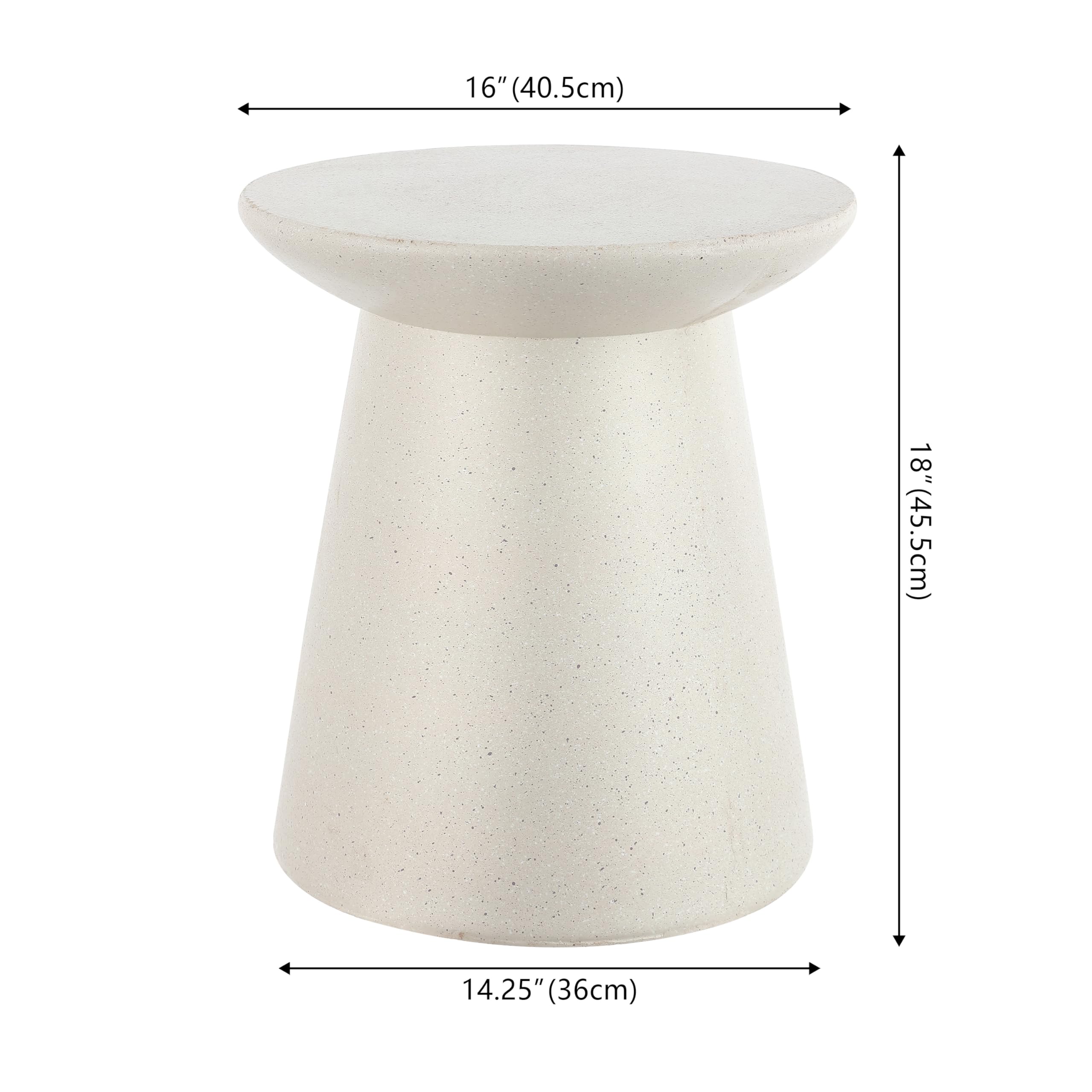 Poly-Resin Drum Pedestal Accent Table