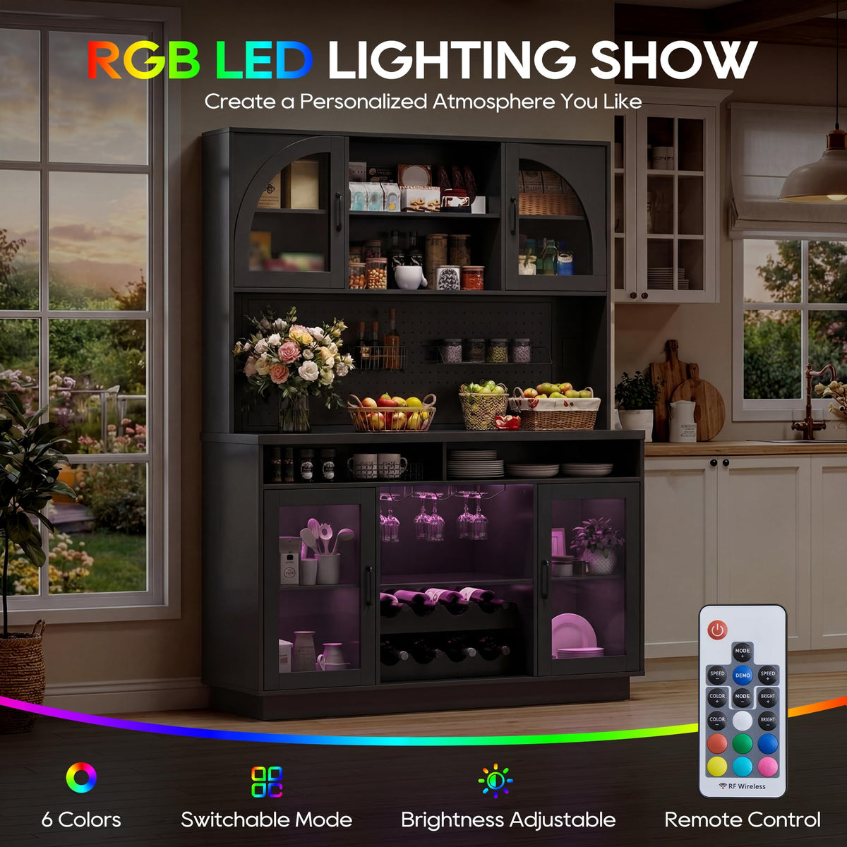 Wine Bar Cabinet with Charging Station