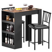 3-Piece Bar Table Set with Storage