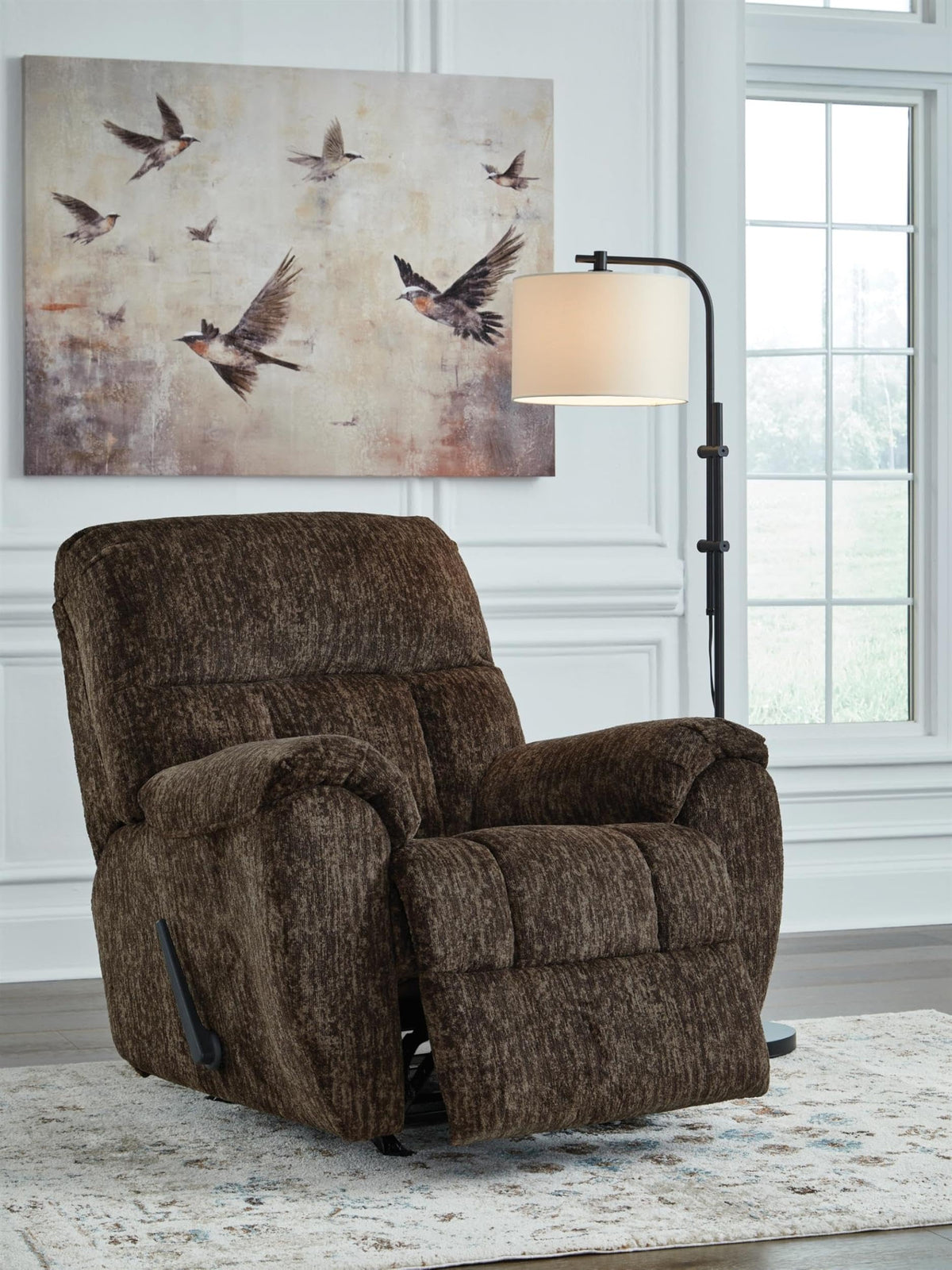 Signature Design by Ashley RiverCam Manual Rocker Recliner Chair, Taupe