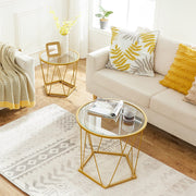 Gold Glass Nesting Coffee Tables