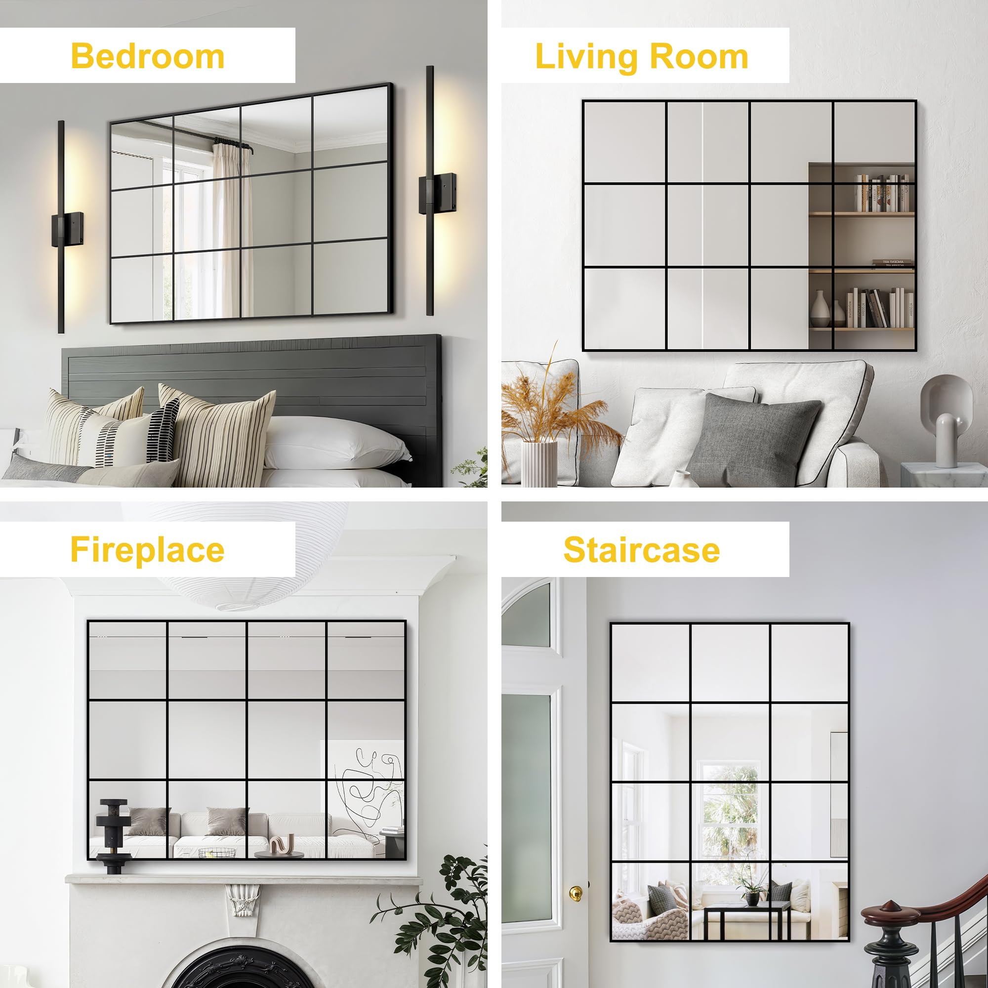 Windowpane Grid Wall Mirror