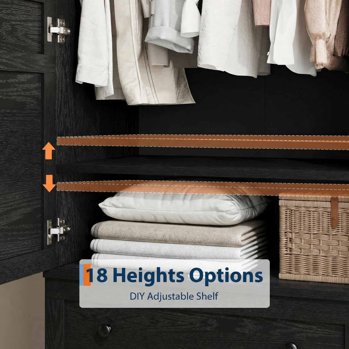 4-Door Wardrobe with Adjustable Shelf