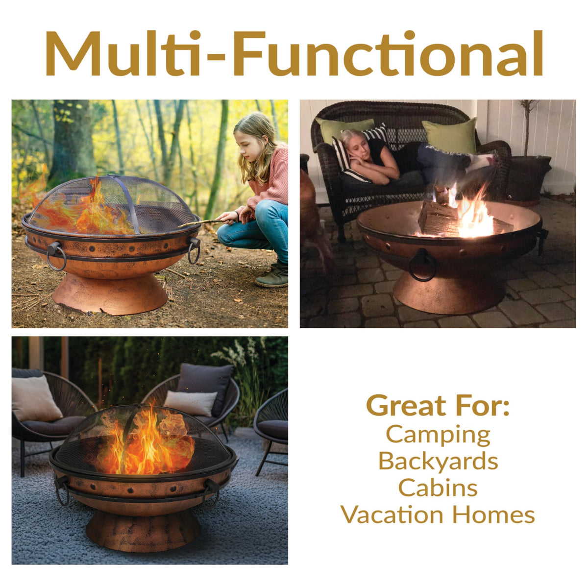 Copper Wood-Burning Fire Pit