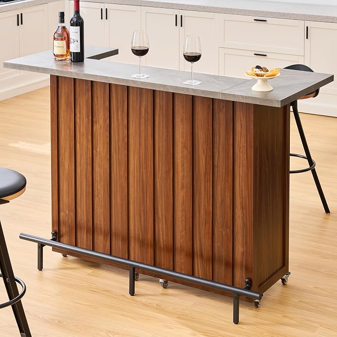 Foldable Bar Table with Storage