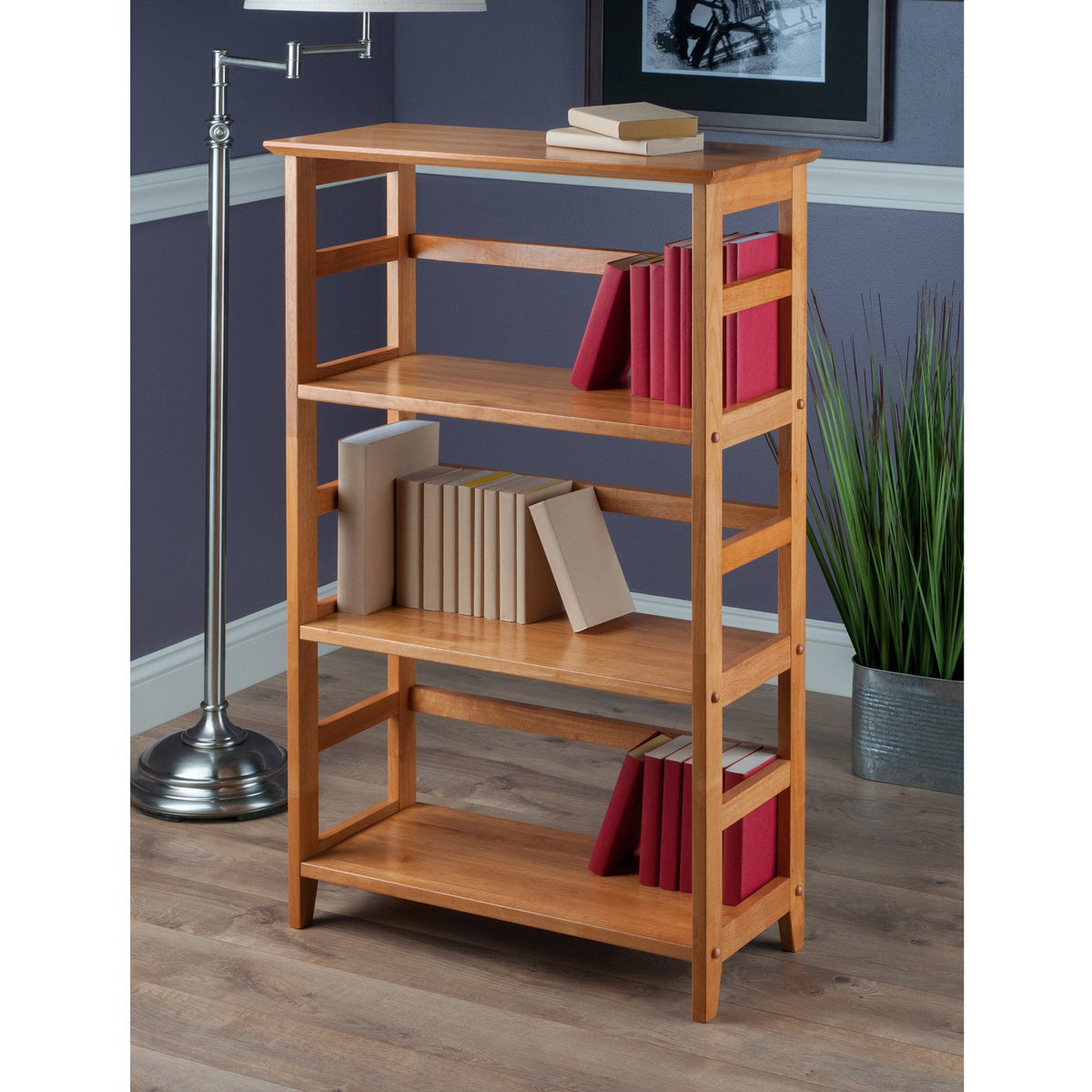 Winsome Studio 3-Tier Bookshelf, Honey Pine, 42"