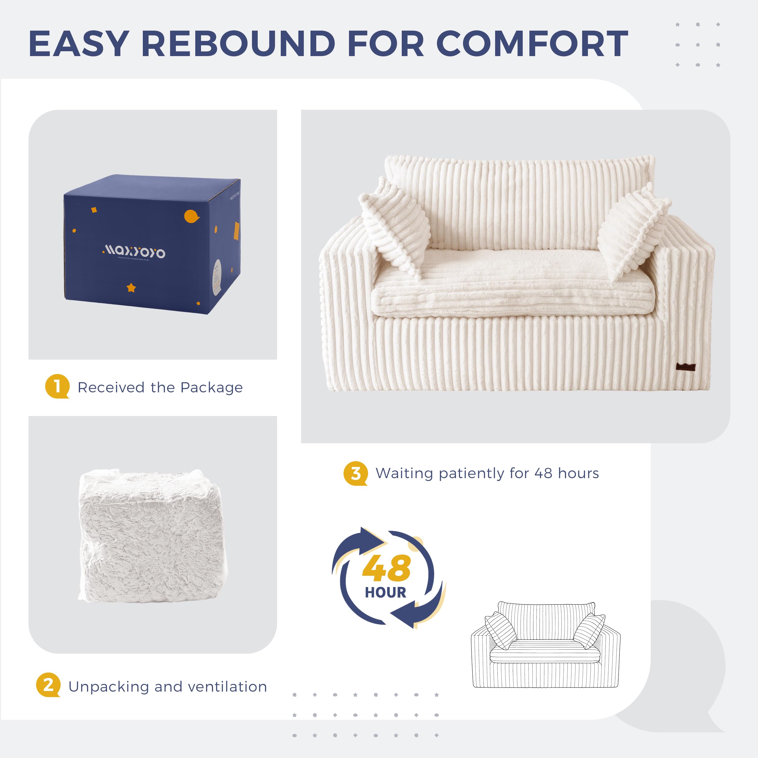 59" Faux Fur Bean Bag Loveseat Sofa