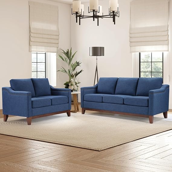 4-Piece Living Room Sofa Set with Storage Ottoman