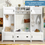 Entryway Hall Tree with Bench and Shoe Storage